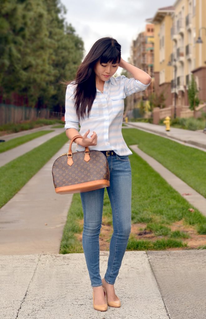 Outfit with Louis Vuitton Alma Bag - Lollipuff
