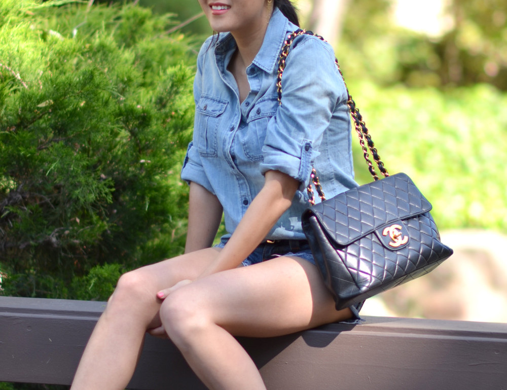 Outfit with Vintage Chanel Jumbo Flap Bag - Lollipuff
