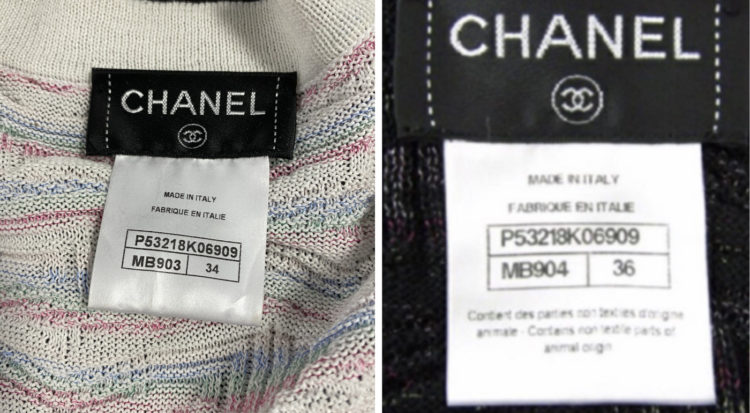 chanel clothing labels authentic - Google Search