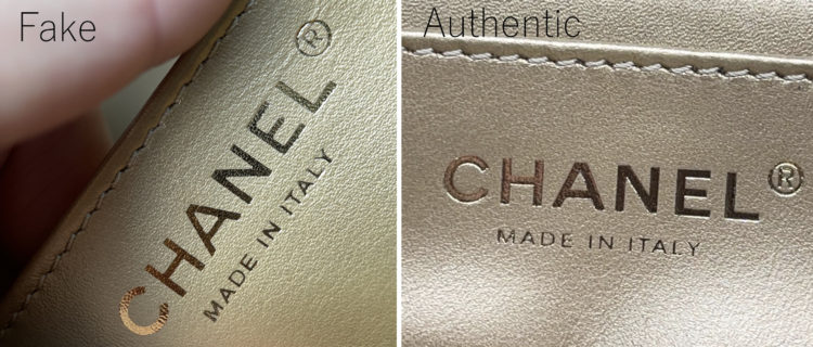 Chanel handbag stamp comparison fake authentic